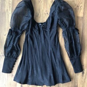 For Love and Lemons Dress Gabrielle Black Mini NWT Small